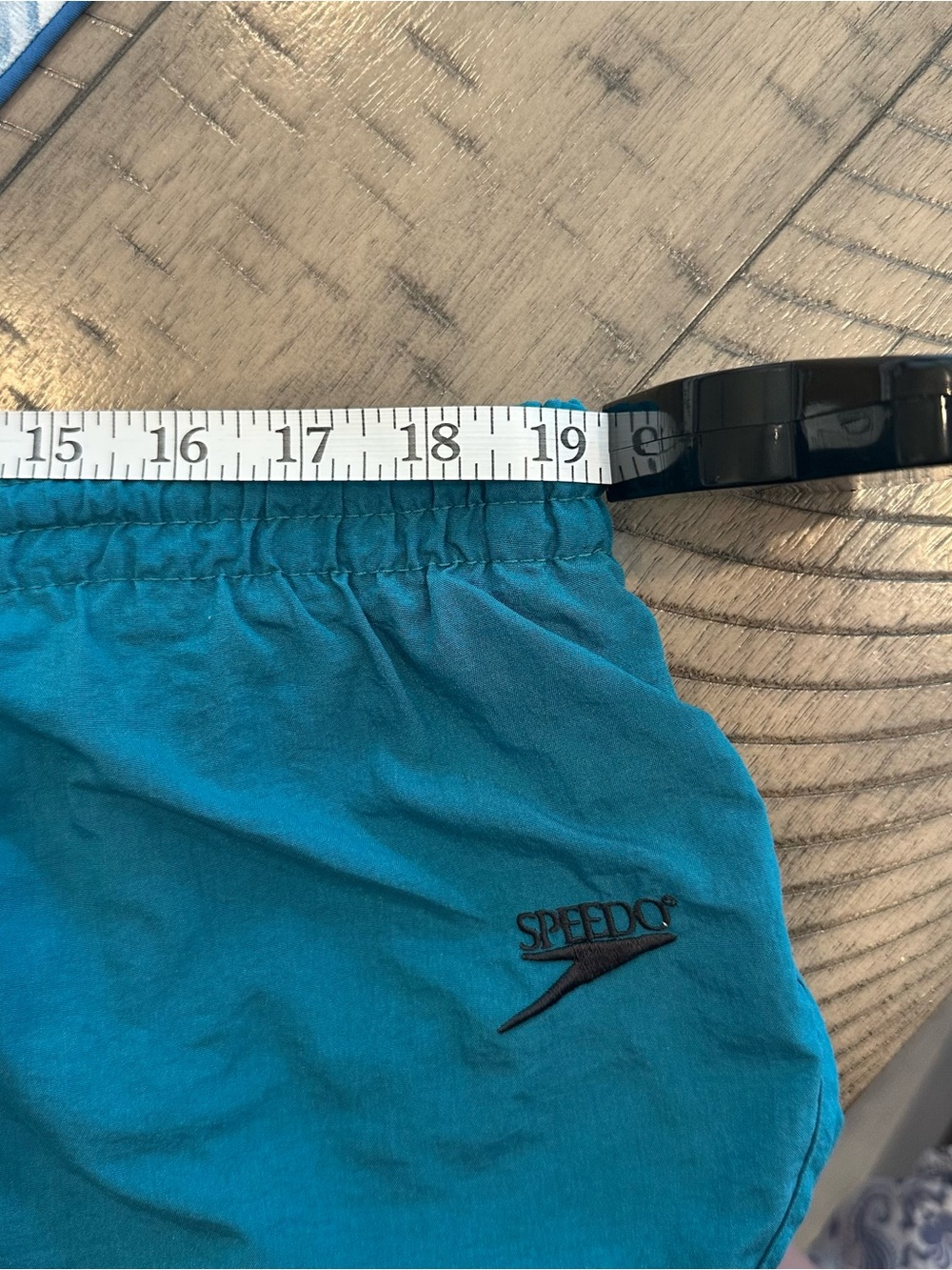 Speedo Mens Teal Vintage Swim Trunks Size XL Mesh Liner Dolphin Hem Water Shorts - Picture 4 of 5